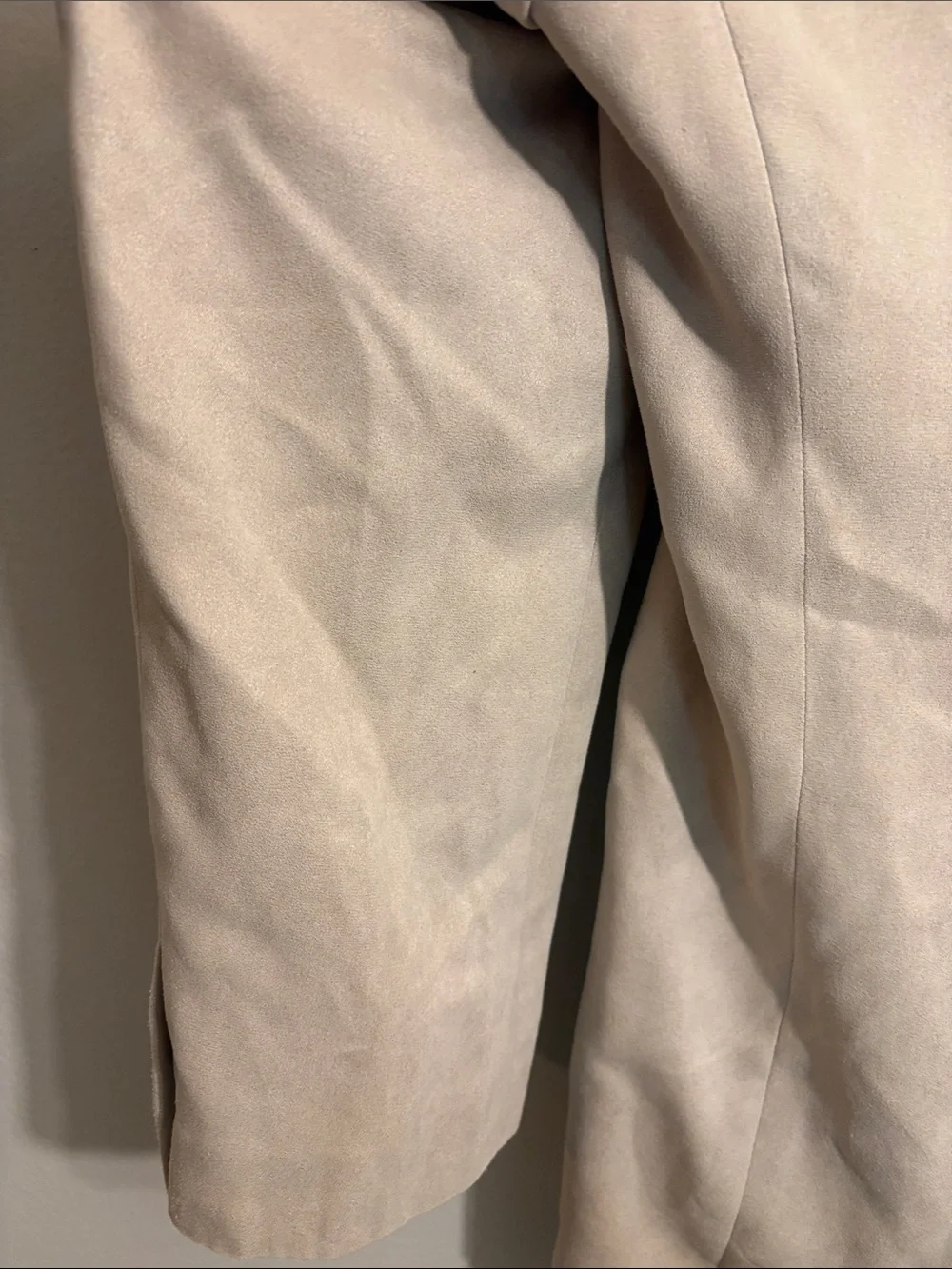 Chaps Light Beige Suede Blazer Jacket